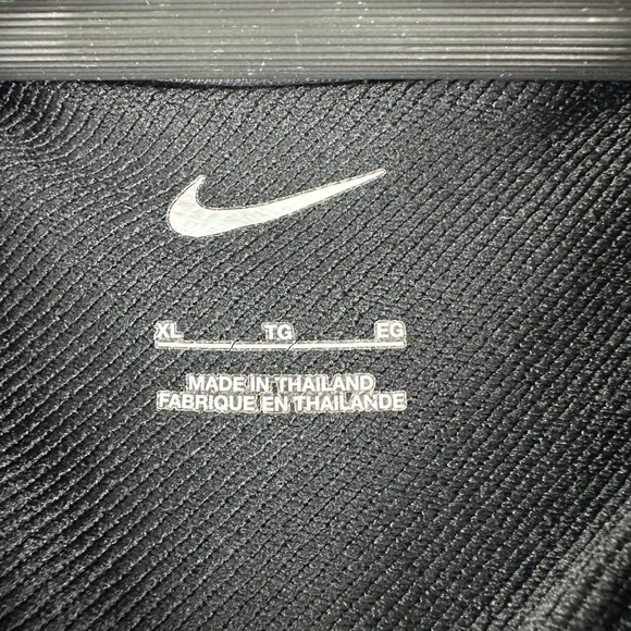 Nike Mens XL 1/4 Zip Pullover Black Gray Stretch Long Sleeve First American Logo - Picture 4 of 7